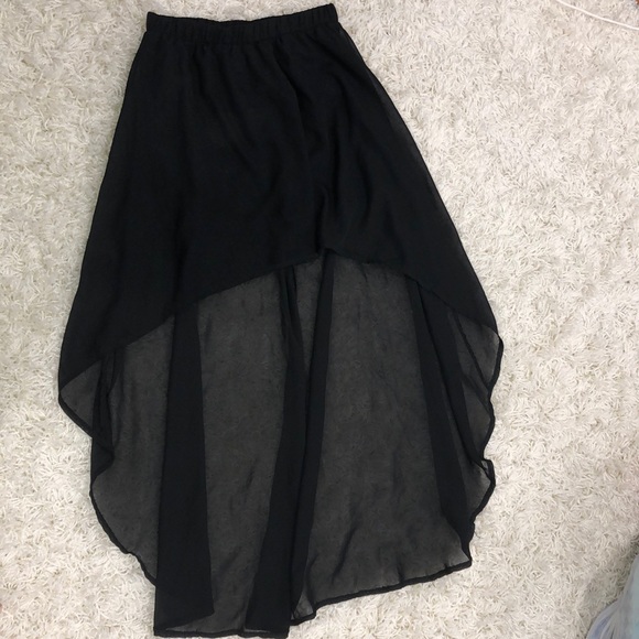 Black high low skirt with lining - Picture 2 of 6